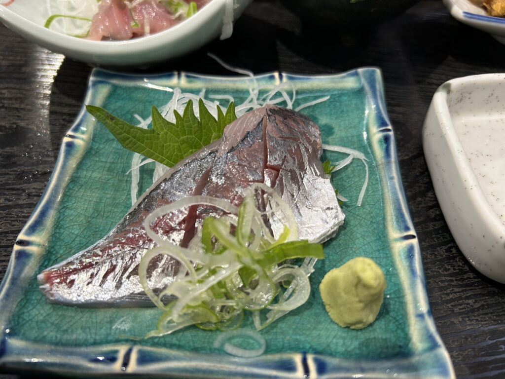 アジの刺身（とまや食堂）｜西川名（房総）でダイビング｜ダイビングプロショップ パル｜2025/12/13